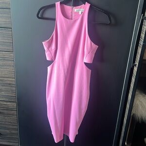 NWOT Elizabeth and James Lela Ponte Pink Racerback Cutout Sheath Dress Sz 2